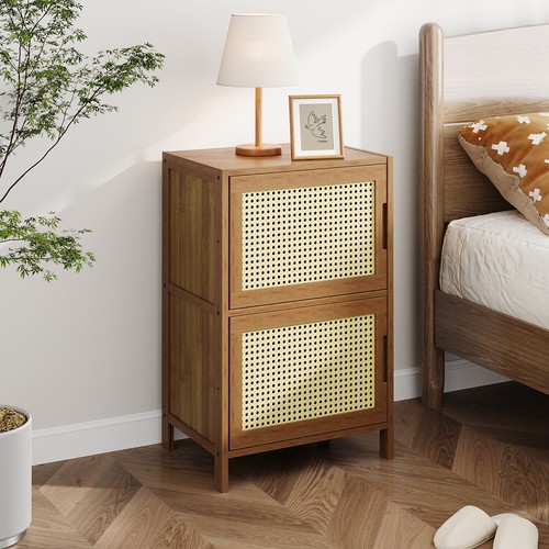 Bamboo wooden bedside cabinet - bamboo,