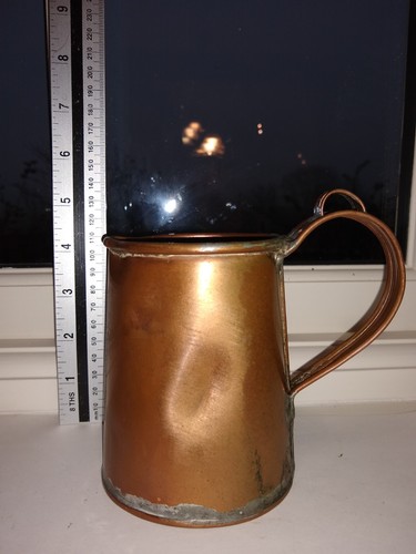 Antique copper measuring jug - measuring,