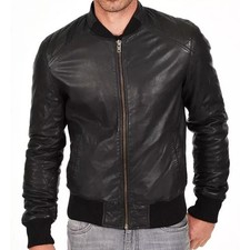 Mens Vintage Leather Bomber