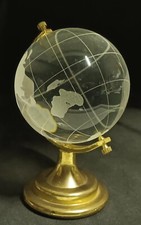 Glass Etched globe with stand