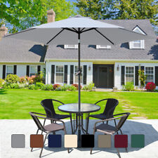 2.5/2.7/3M Garden Parasol Sun Shade Canopy Patio Outdoor Umbrella w/ Crank Tilt