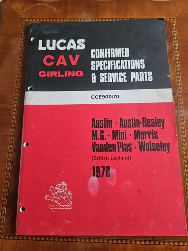 Lucas parts manual austin - parts,
