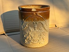 Old Vintage Antique Pottery Sprigged Slab Seal Storage Jar Victorian London Jug