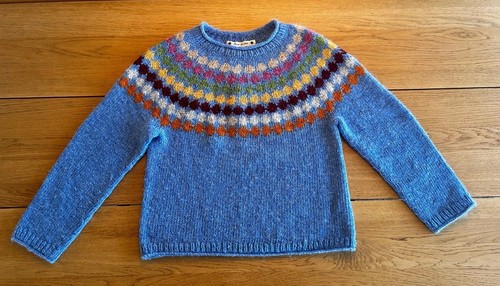 Hand knitted yoke - hand, jumper