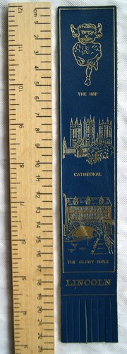 Vintage blue leather - vintage:, bookmark