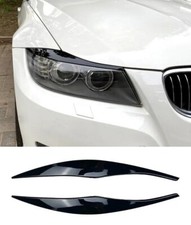 Bmw E90 E91 3 Series 2005-2012 Headlight Eyebrows Eyelids Gloss Black Abs Cover
