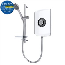 Triton Amore 9.5kW Electric Shower Gloss White 5 Spray Mode Handset 1.5m Hose