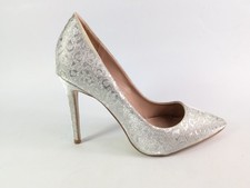 Faith Silver Fabric High Heel
