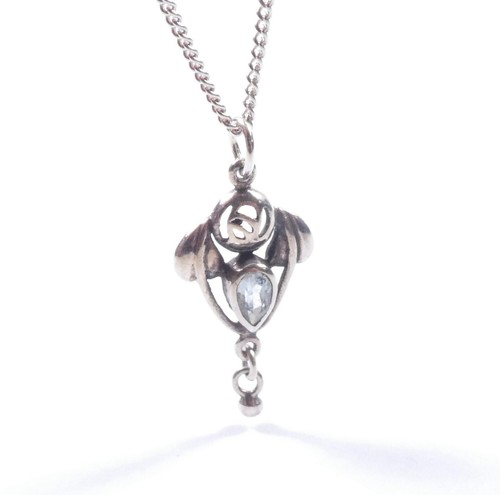 Pendant blue topaz art - blue,