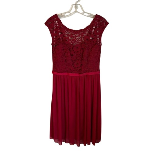 Davids bridal red lace scoop - davids,