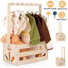 Wooden Baby Shower Basket with Handle Baby Basket Pregnancy New Parent Gifts UK