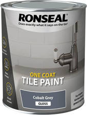 Ronseal 39376 One Coat Tile Paint Cobalt Grey Gloss 750ml