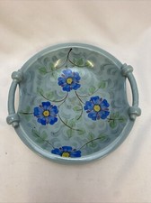 Vintage Beswick Ware Art Deco Twin Handle Rope Effect Bowl. Blue Flower Pattern.
