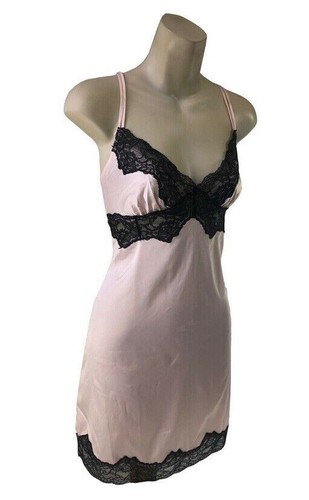 Pink satin lace - satin, chemise