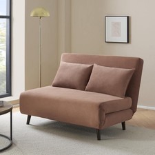 Dusk Seattle Mauve Linen Look Double Click Clack Sofa Bed RRP £389