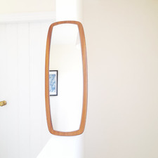 70s MCM Teak Wall Mirror
