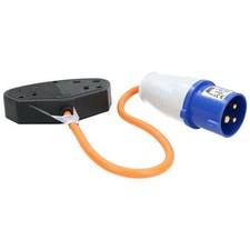 Round UK Mains Twin Adaptor