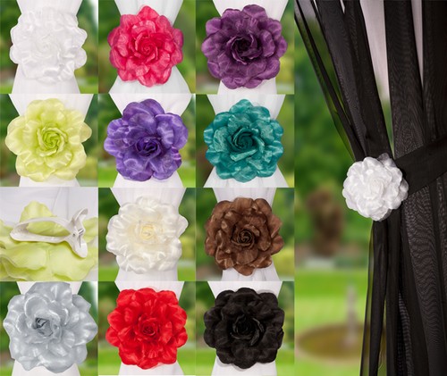 Clip rose flower tie - rose,