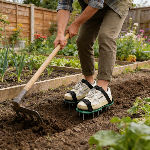 Shoes pair lawn aerator spike - lawn,