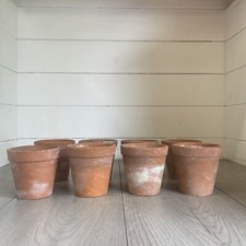 8 Vintage Terracotta Pots 9cm