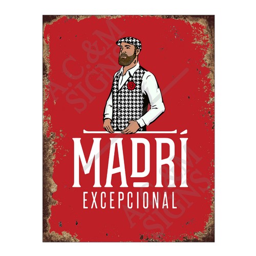 Metal tin sign plaque - metal,