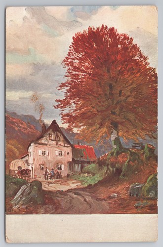 German art postcard - german, beech