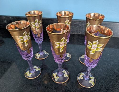 Set purple gold hand - 6,