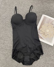 Bodysuit with Bra Cup, Deep V