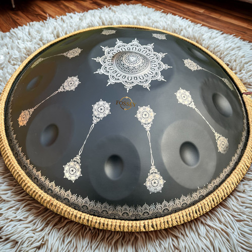 Black yantra handpan - black, kurd