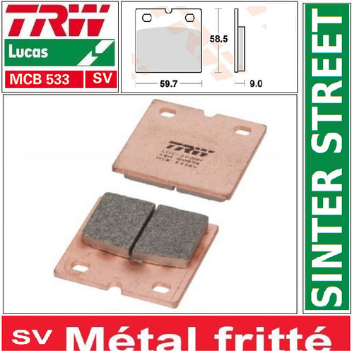 Front brake pads sinter trw - 2,