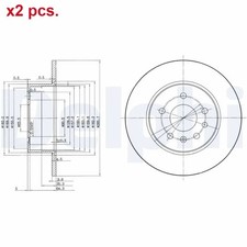 X2 PCS REAR BRAKE DISC ROTORS