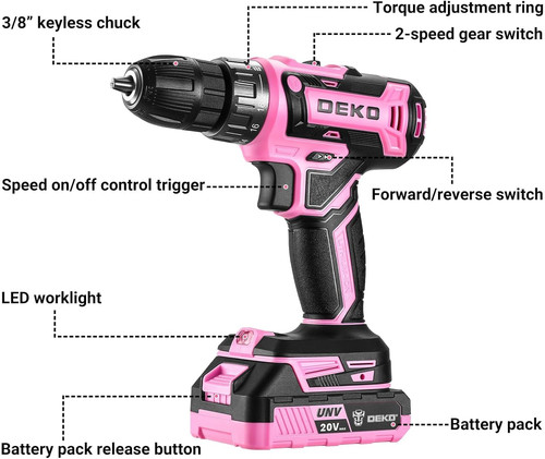 Power drill cordless pink - cordless:,