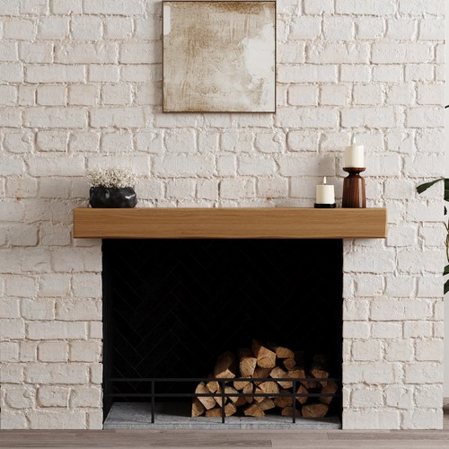 Oak beam floating - oak, fireplace