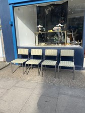 4 X Chrome Striped Dining