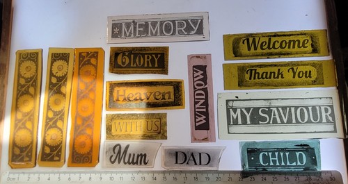 Stained glass pieces - stained, 14