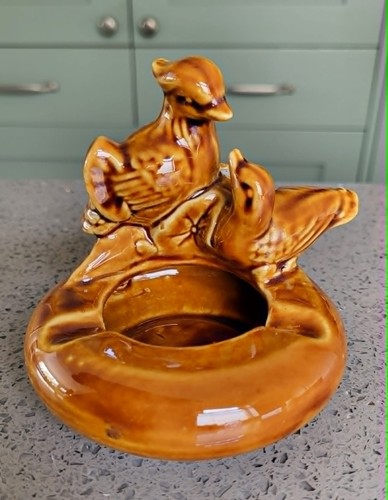 Vintage brown ceramic novelty - brown,