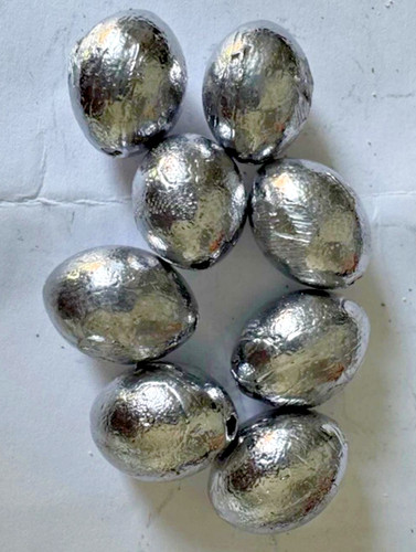 Drilled oval egg sinkers - sinkers, lead