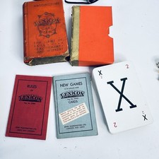 VINTAGE CARD GAME "LEXICON" Waddington's Early Edition in Book Shaped Box 1930s
