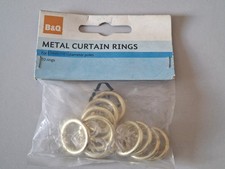 20x Packs of 10 B&Q Metal Brass Effect Curtain Rings 11mm Diameter Pole NEW