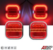 12v 24v LED Rear Tail Lights Stop Brake Dynamic Indicator Lamp R65 Truck Trailer