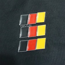 3x Germany Flag Chrome Silver