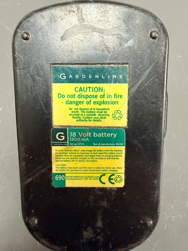 Gardenline 18v battery pack - 18v,