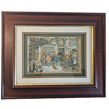 Anton Pieck Victorian Street Scene 3D Shadow Box Art - Framed 44x36cm