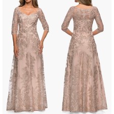 La Femme Floral Embroidered