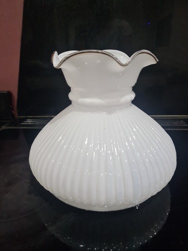 White oil lamp glass - white,