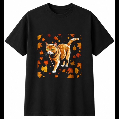 Graphic burmese cat autumn - burmese,