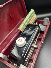 Singer Sewing Machine Button Hole Attachment VINTAGE Hand Held Red Case