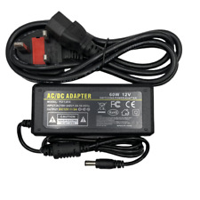 AC DC 12V 5A 60W Power Supply Adapter Charger For LED CCTV 3 Pin UK Plug