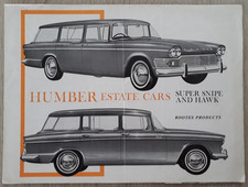 Humber Super Snipe & Hawk Estate Cars Brochure  c.1964