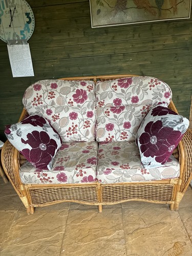 Cane garden furniture settee - cane,